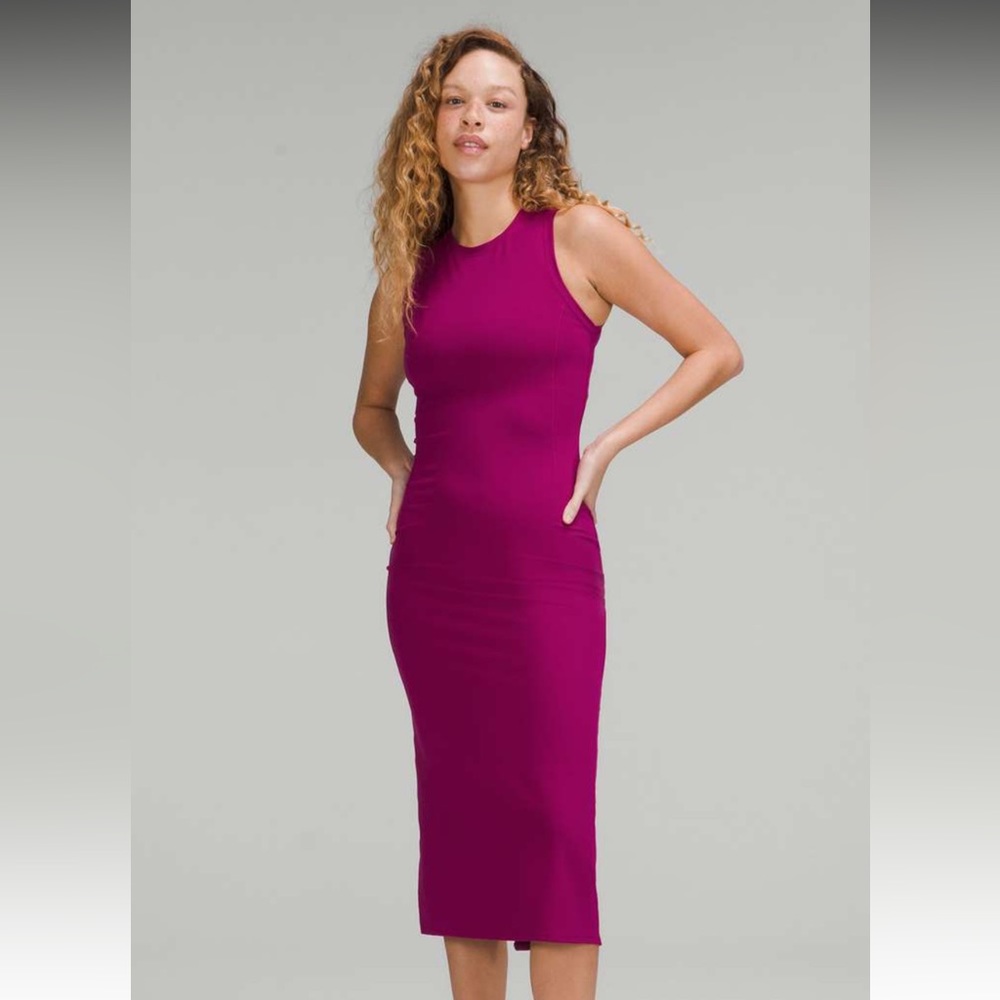 🍋 Lululemon 🍋 All Aligned Midi Dress in Magenta